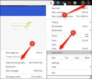 گزینه clear browsing data در کروم
